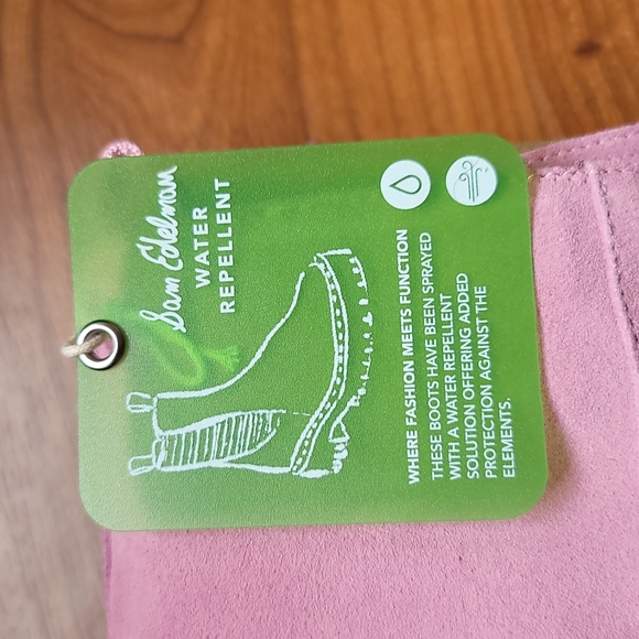 Sam Edelman Pink Hibiscus Leather Lue Boots Size 8.5 - Picture 7 of 10